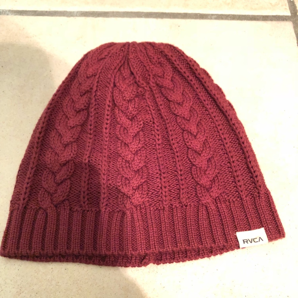 Rvca burgundy beanie